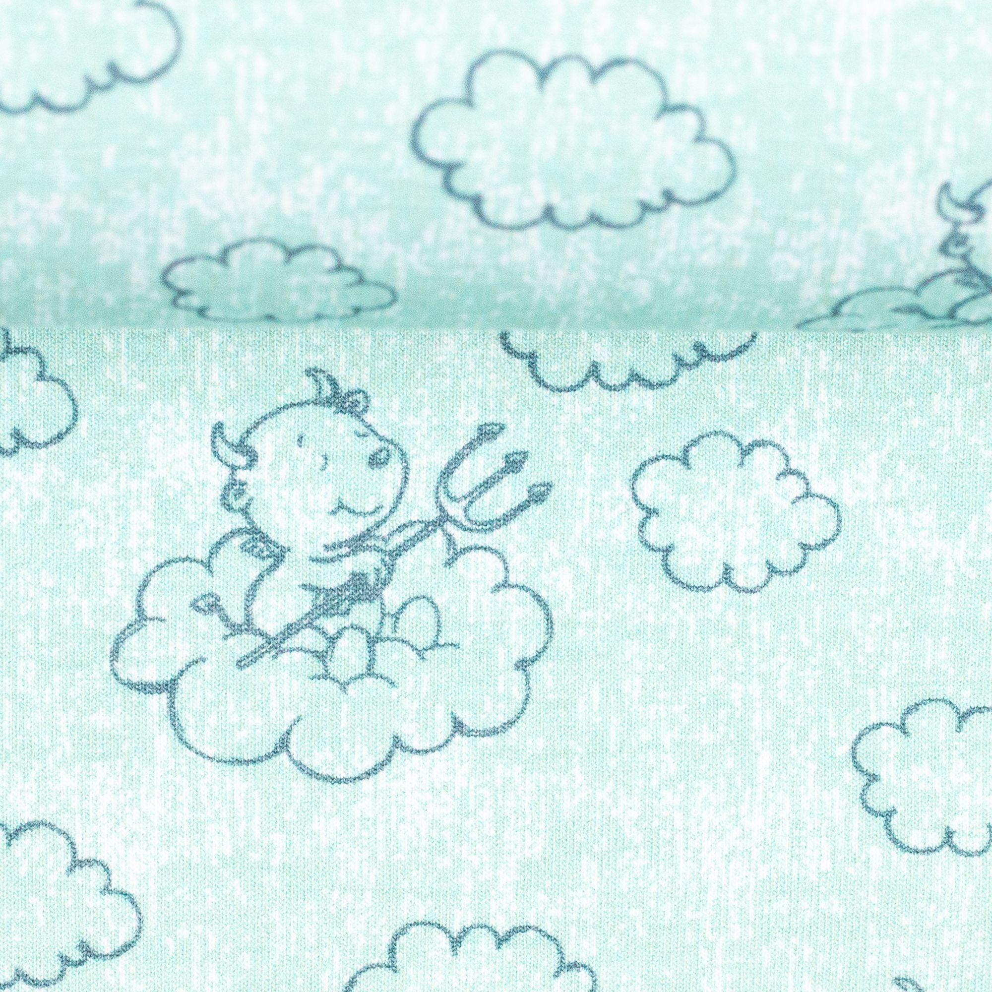 Jersey "Heavenly Friends" by Steinbeck - Wolken Teufelchen Mint Jersey "Heavenly Friends" by Steinbeck - Wolken Teufelchen Mint