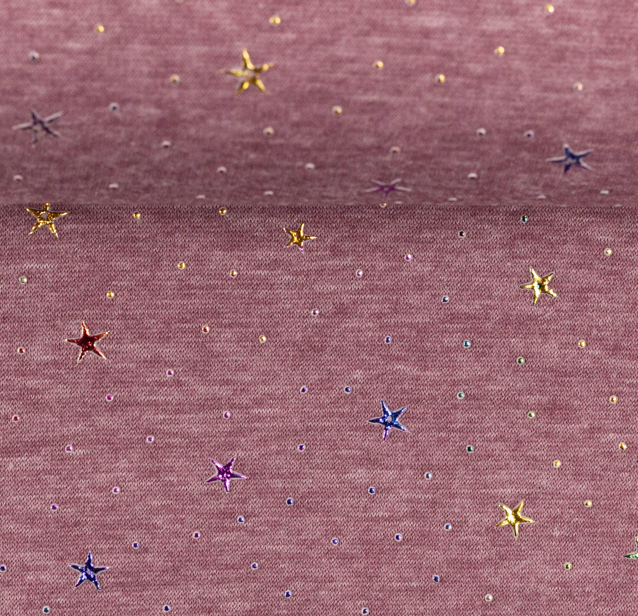 Alpenfleece "Estrella" - Sterne, Altrosa meliert