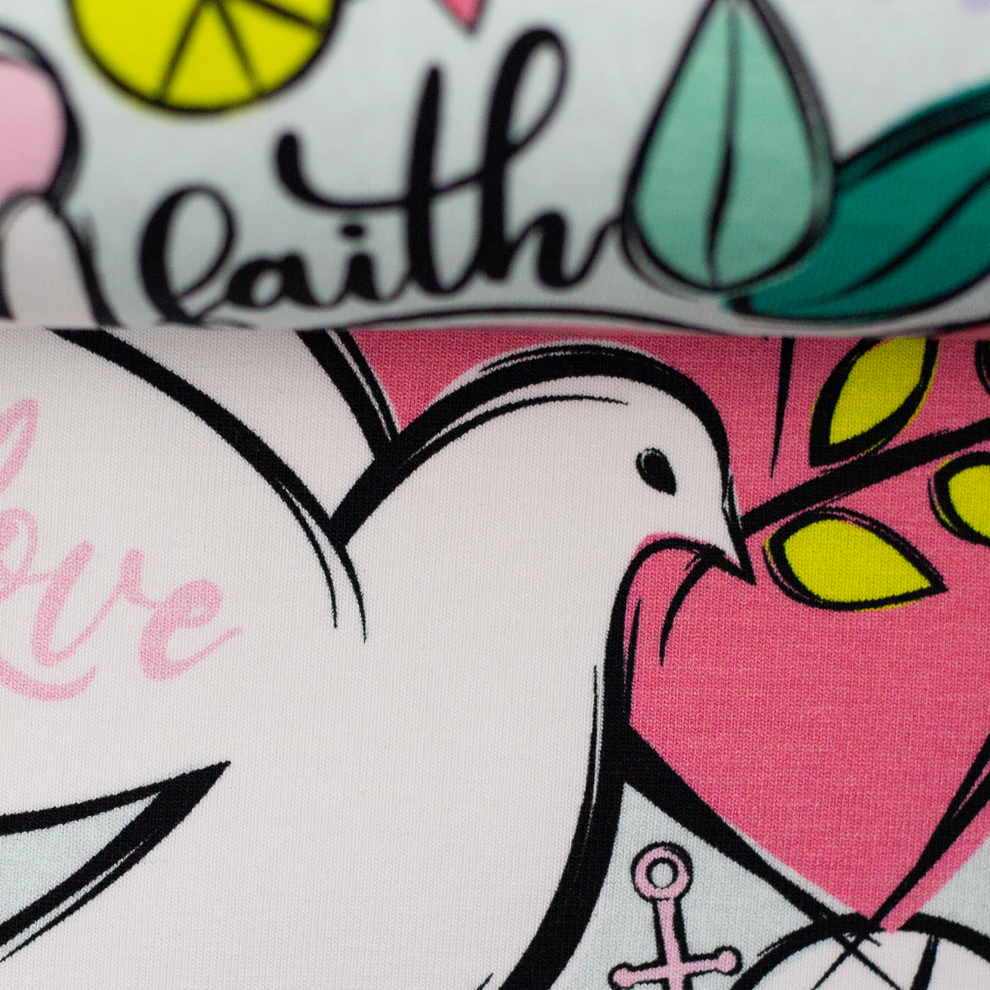 Jersey Stoffpanel "Happy Love and Peace" von Swafing & lyckligdesign Jersey Stoffpanel "Happy Love and Peace" von Swafing & lyckligdesign