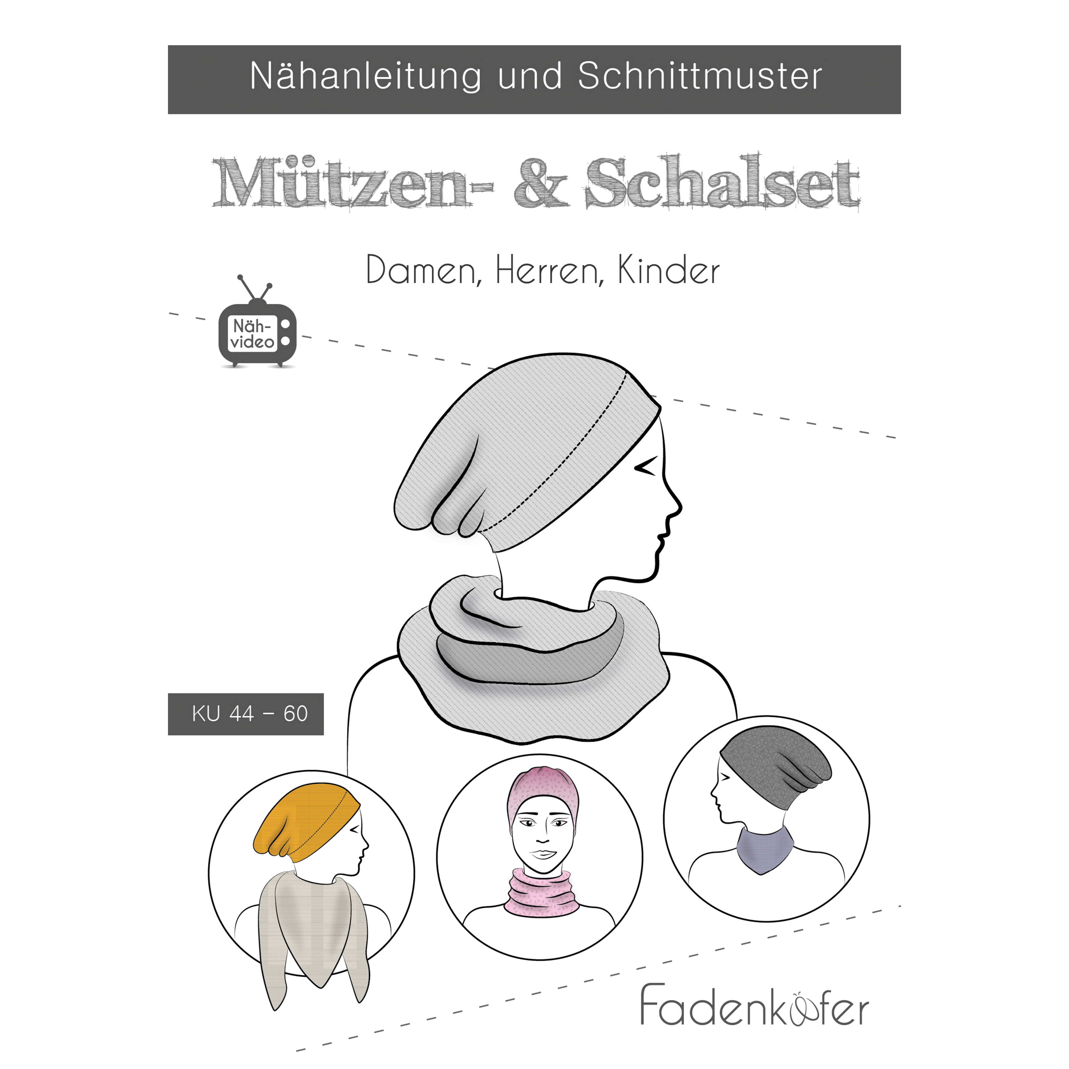 Papierschnittmuster Fadenkäfer® - Mütze-Schal-Set