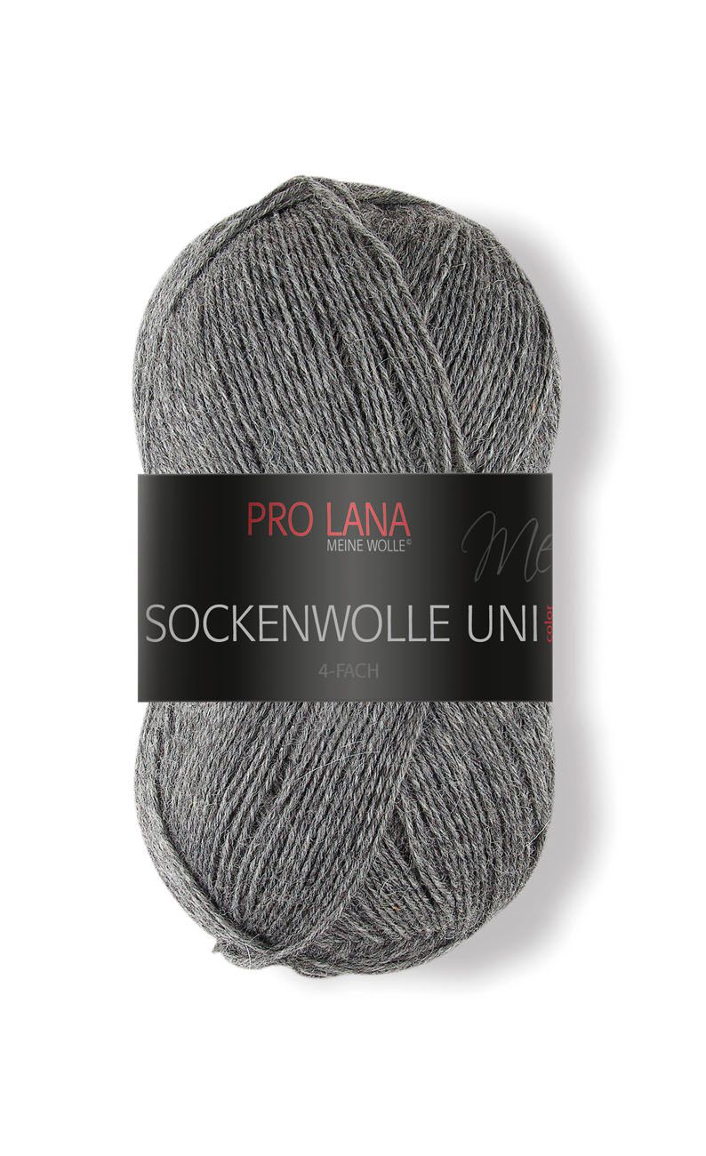 Pro Lana Sockenwolle Uni 100g - Grau meliert 405
