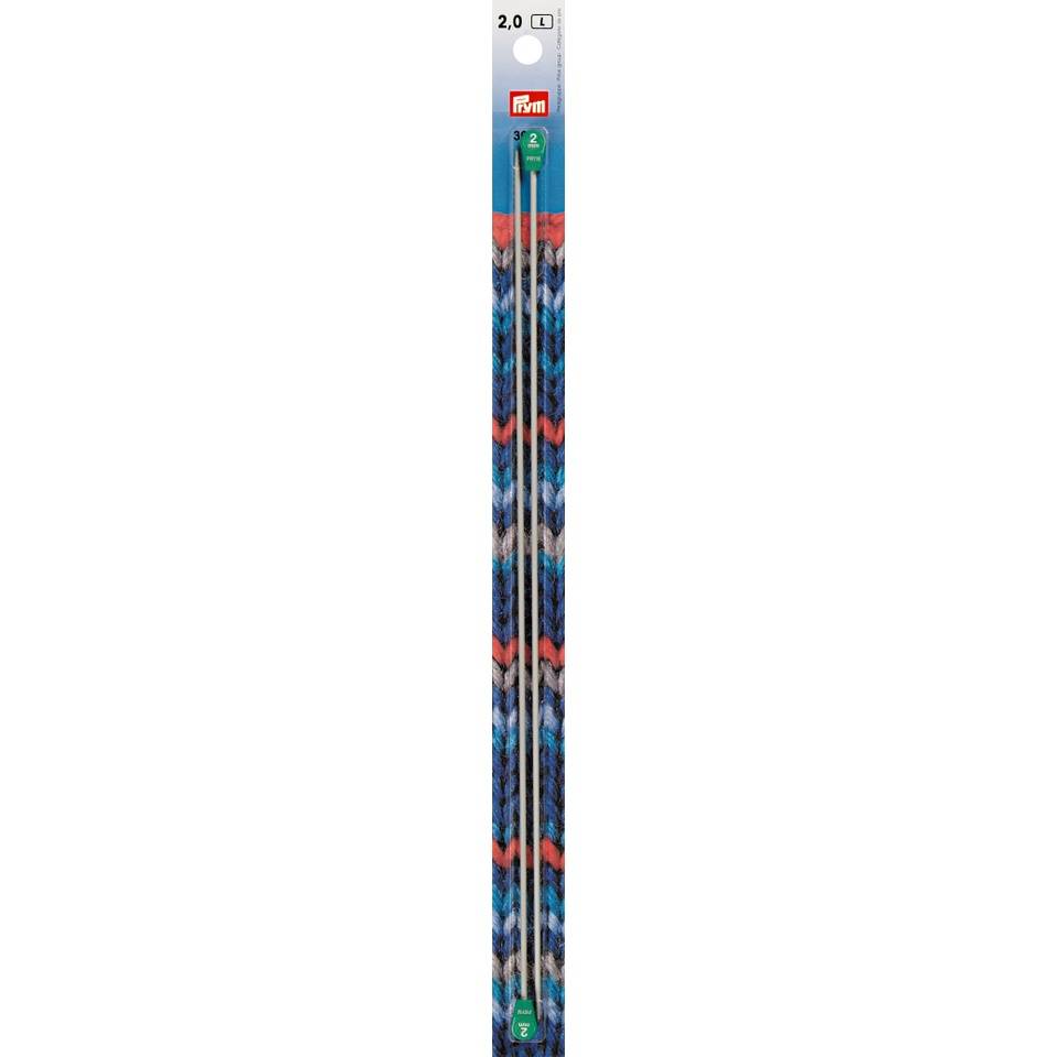 Prym Jackenstricknadeln, Aluminium, 30cm, 2,00mm, grau