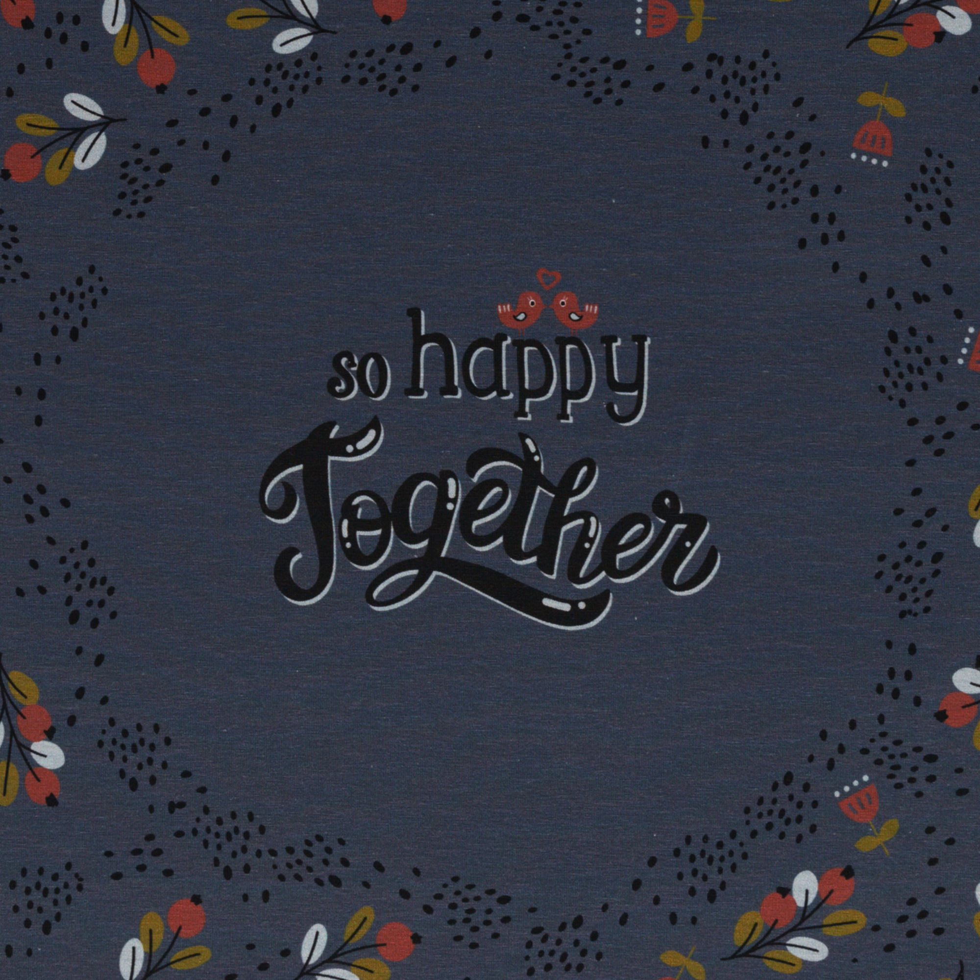 Happy Together Stoffpanel Jersey Swafing & Käselotti - Jeansblau Pferde