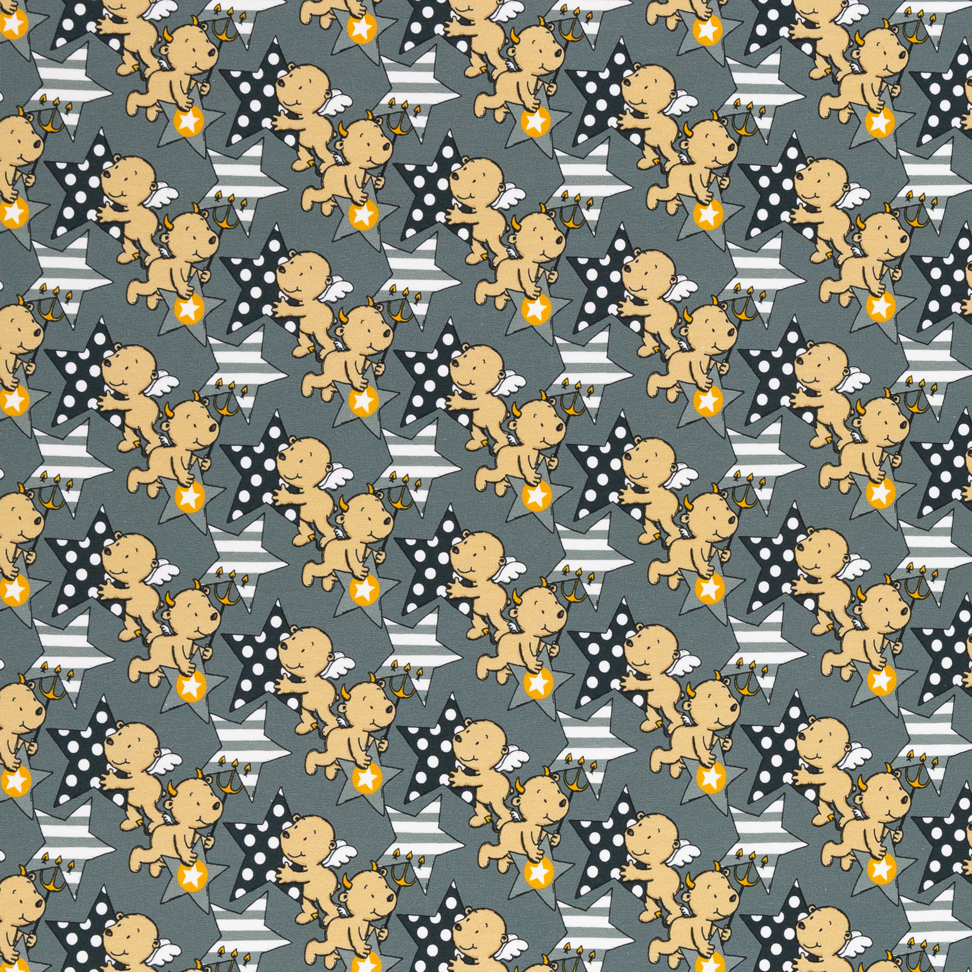 Jersey "Heavenly Friends" by Steinbeck - Engelchen Teufelchen Dunkelgrau Jersey "Heavenly Friends" by Steinbeck - Engelchen Teufelchen Dunkelgrau