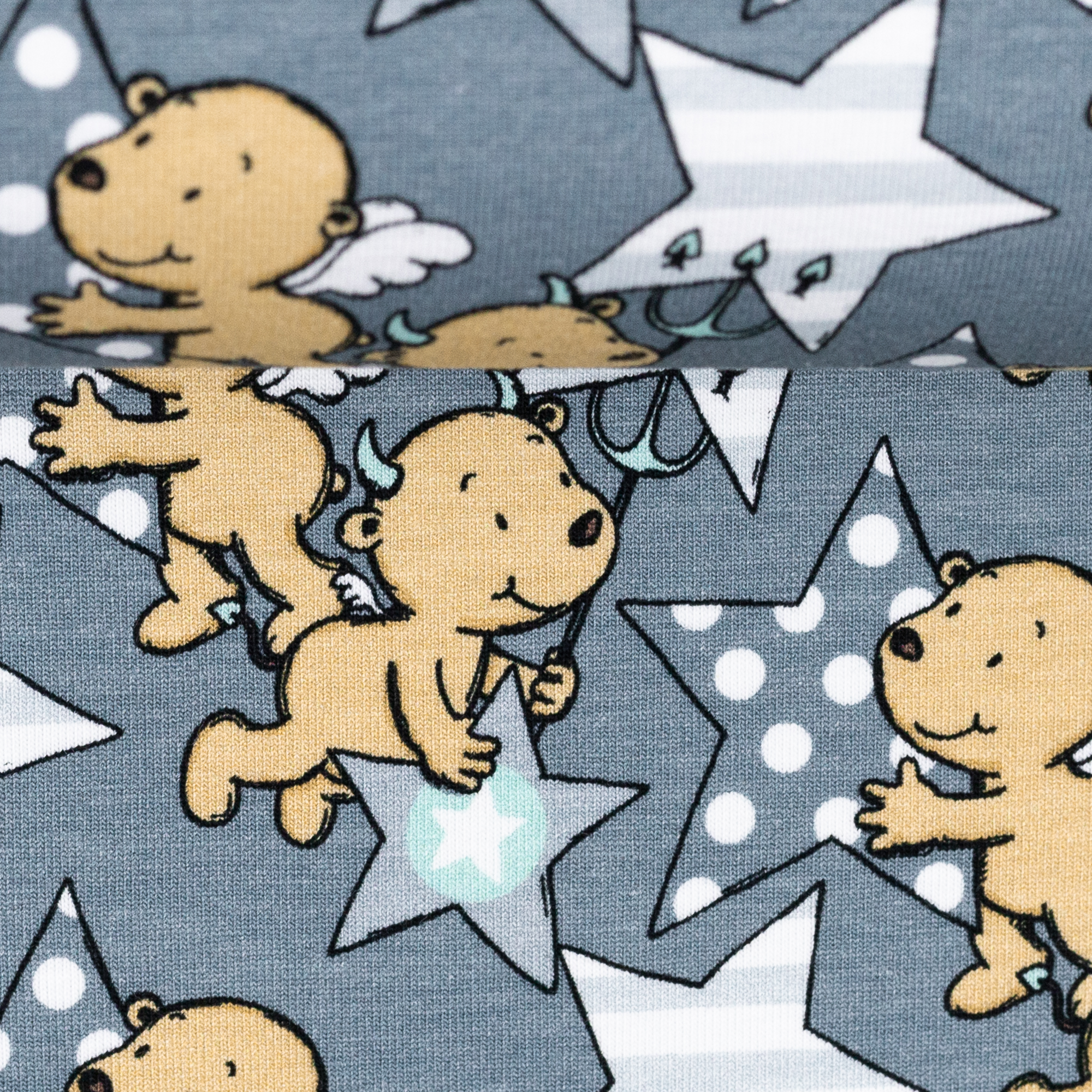 Jersey "Heavenly Friends" by Steinbeck - Engelchen Teufelchen Rauchblau Jersey "Heavenly Friends" by Steinbeck - Engelchen Teufelchen Rauchblau