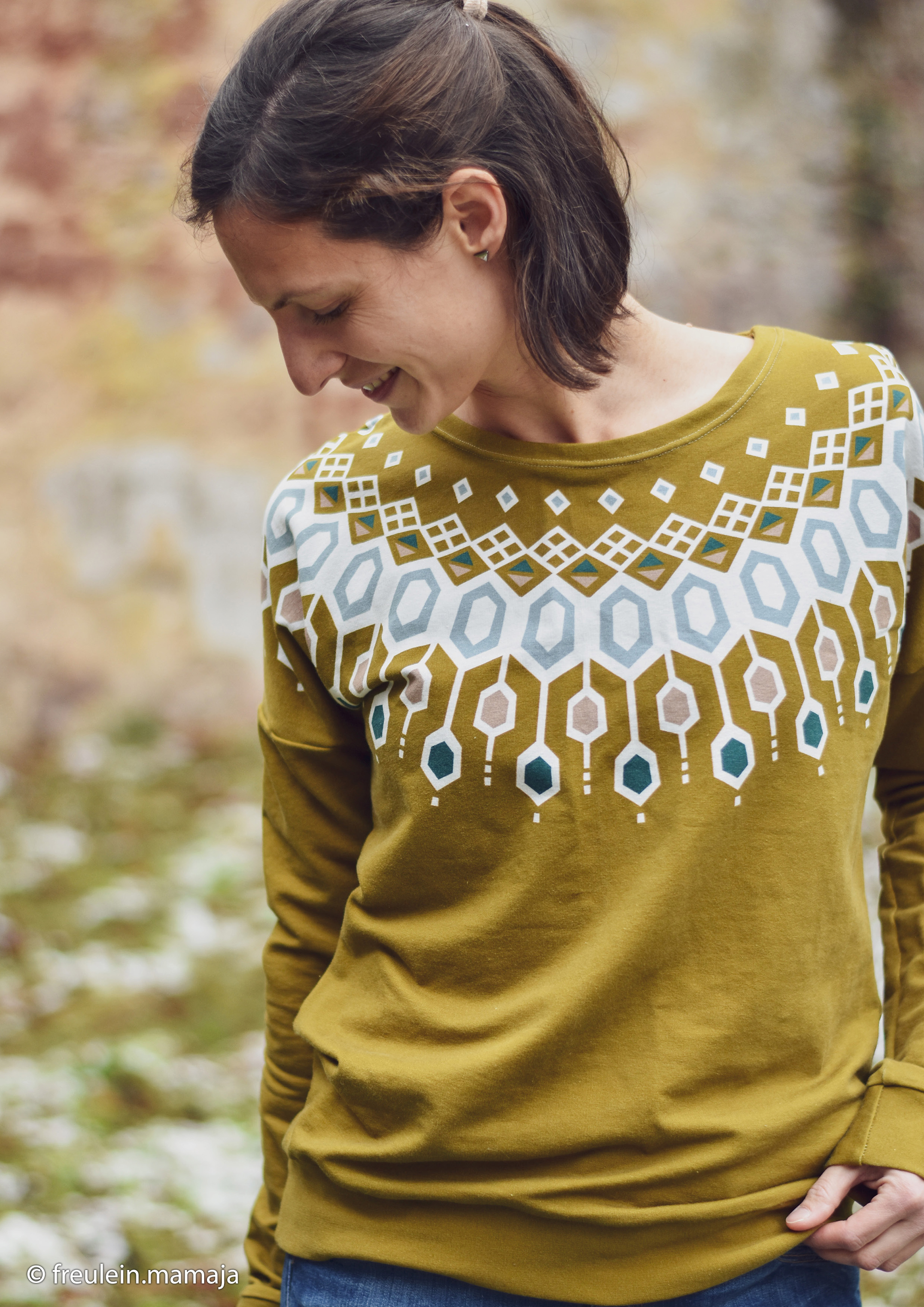 Stoffpanel "Icelandig Sweater" by Käselotti Ocker