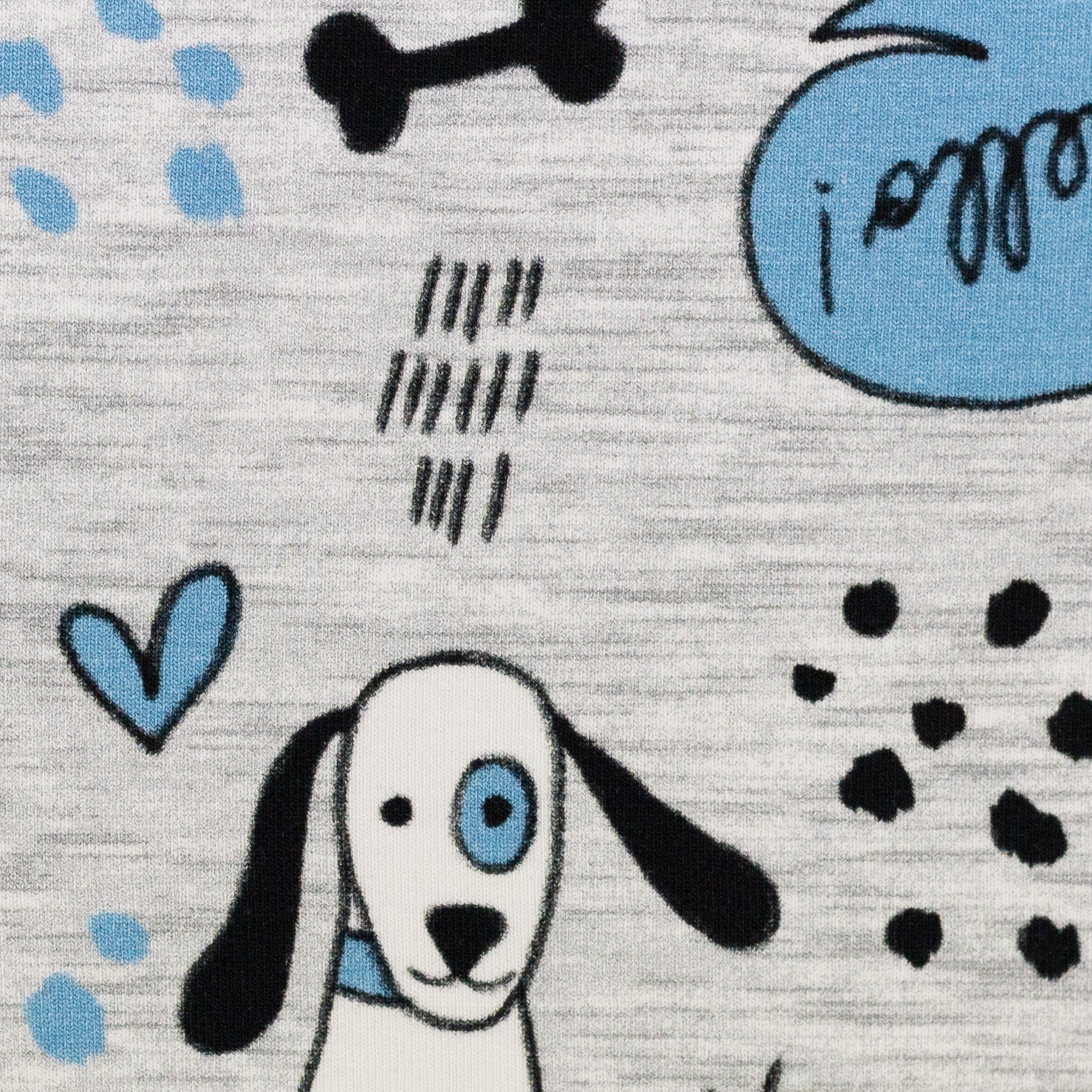 Jersey "Funny Dogs" Swafing - Hunde Hellblau