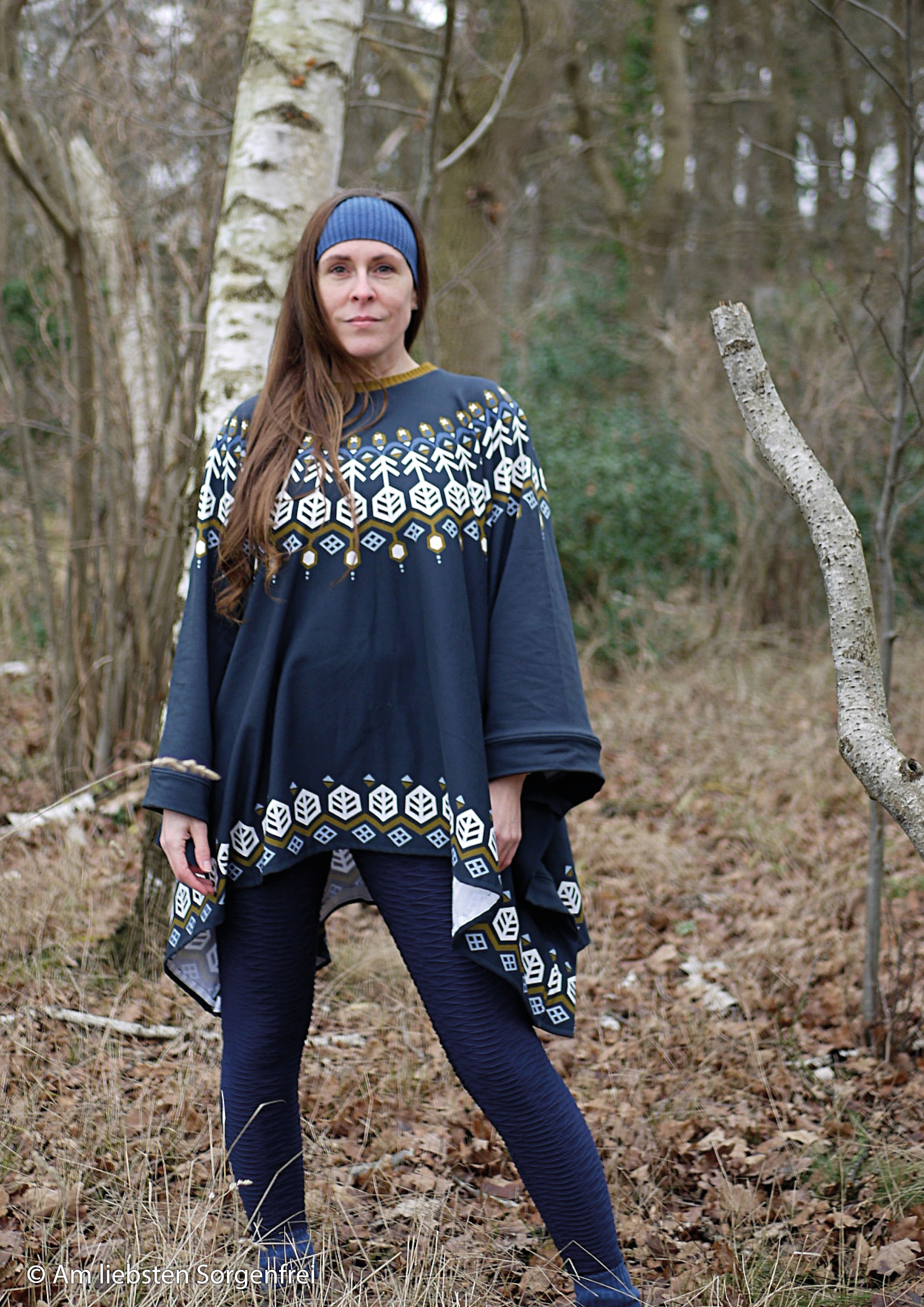 Stoffpanel "Icelandig Sweater" by Käselotti Dunkelblau