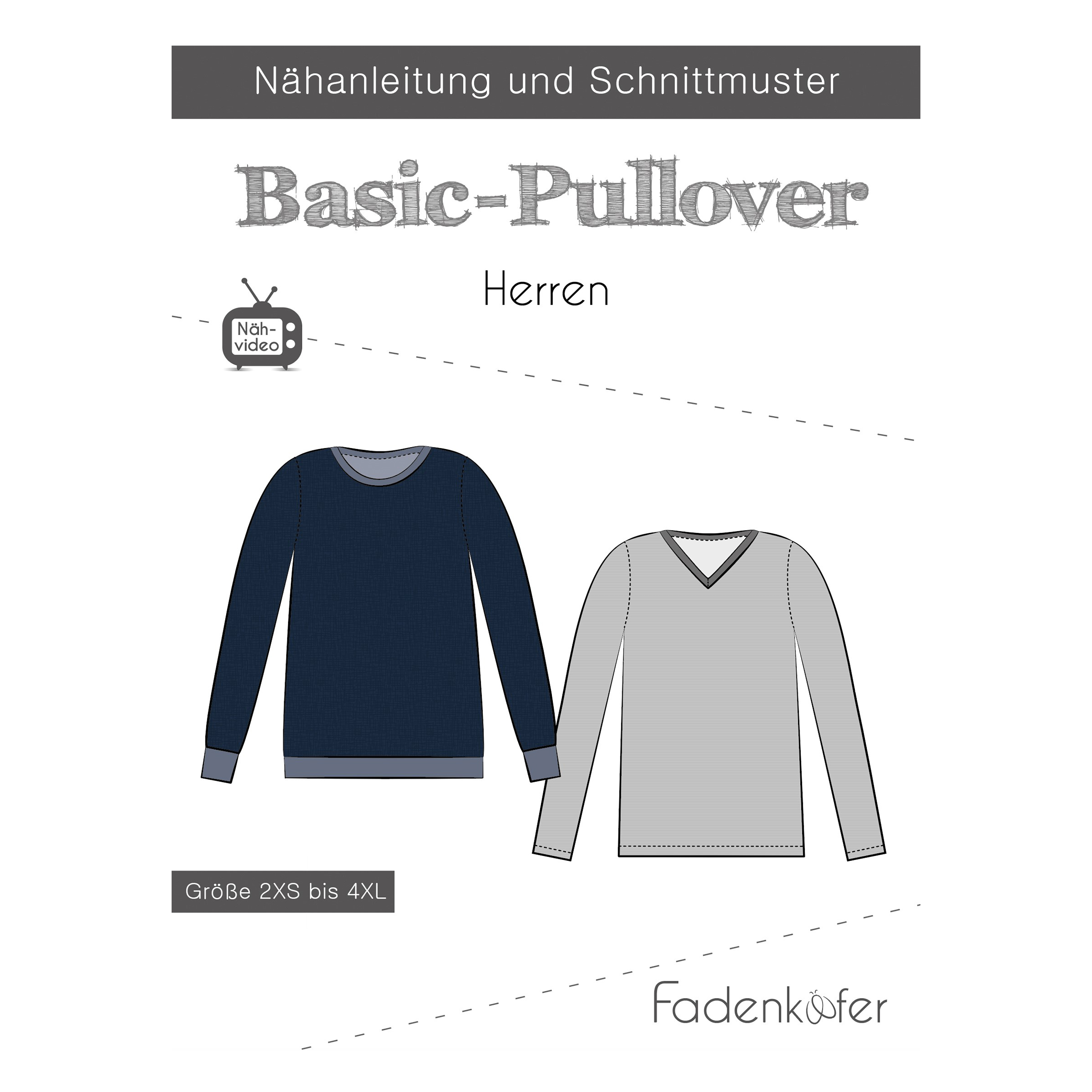 Papierschnittmuster Fadenkäfer® - Basic-Pullover Herren