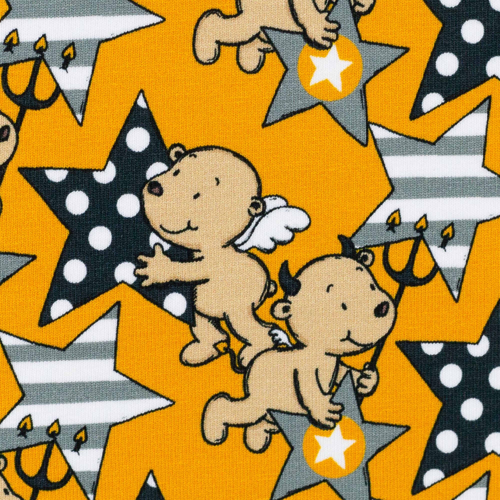 Jersey "Heavenly Friends" by Steinbeck - Engelchen Teufelchen Senf Jersey "Heavenly Friends" by Steinbeck - Engelchen Teufelchen Senf