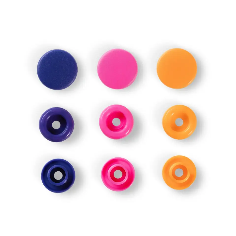 Color Snaps Druckknöpfe, Prym Love, Orange/Pink/Violett Ø 12,4 mm 