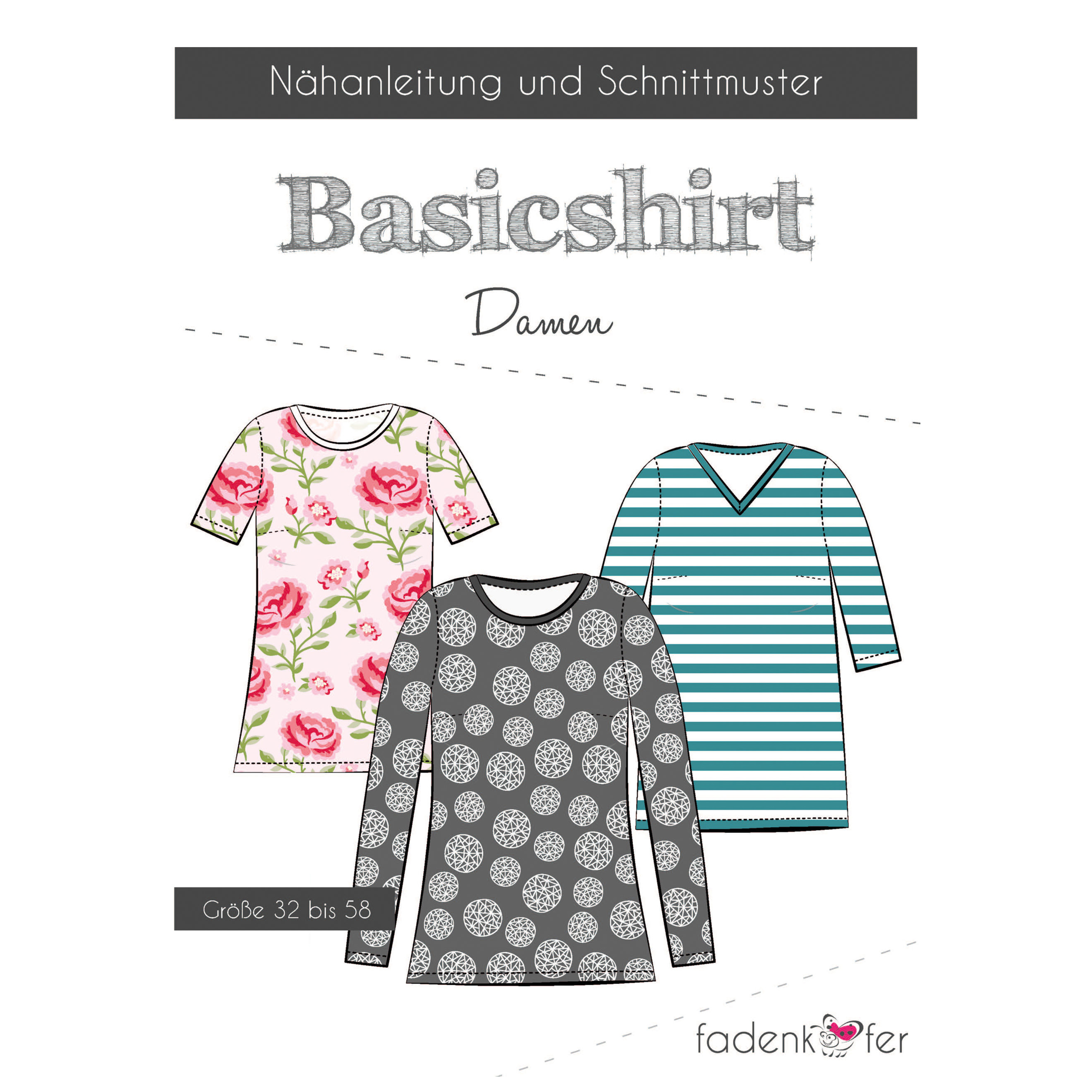 Papierschnittmuster Fadenkäfer® - Basicshirt Damen