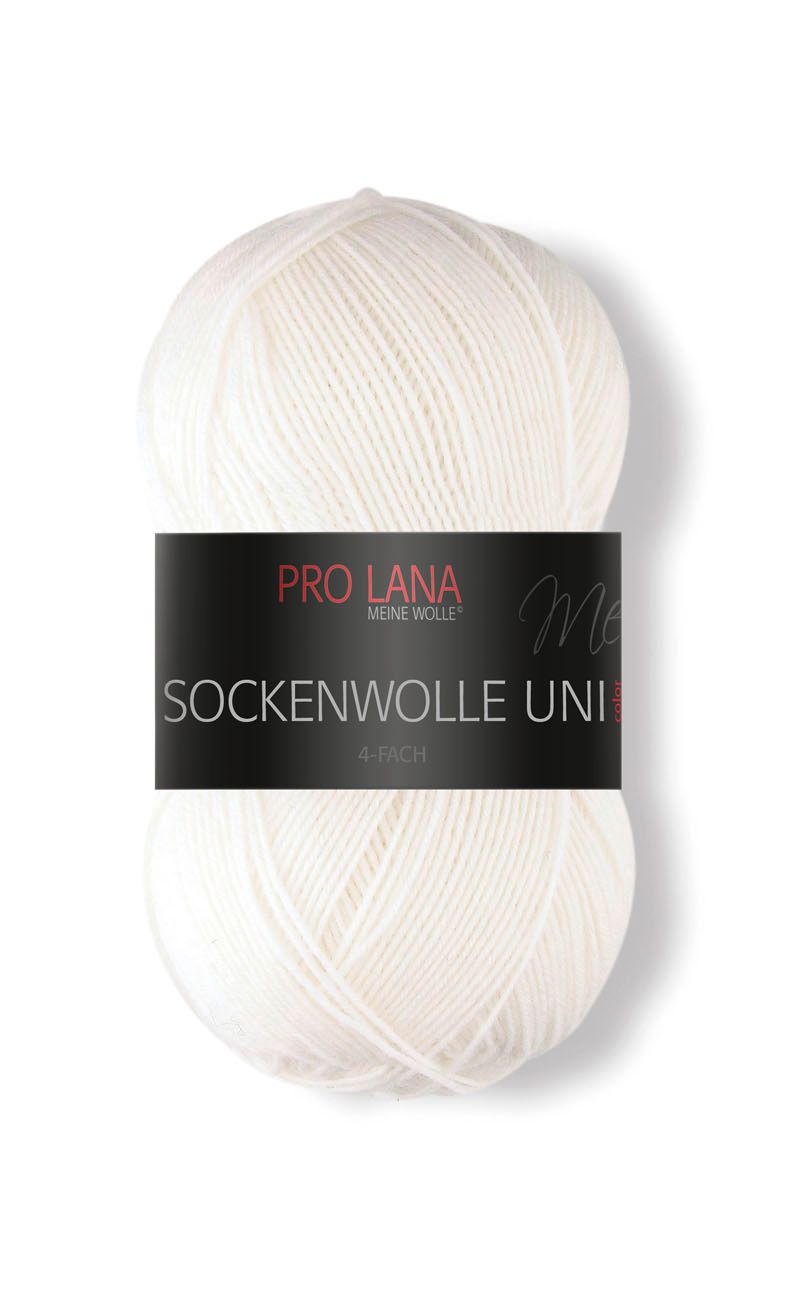 Pro Lana Sockenwolle Uni 100g - Weiß 401