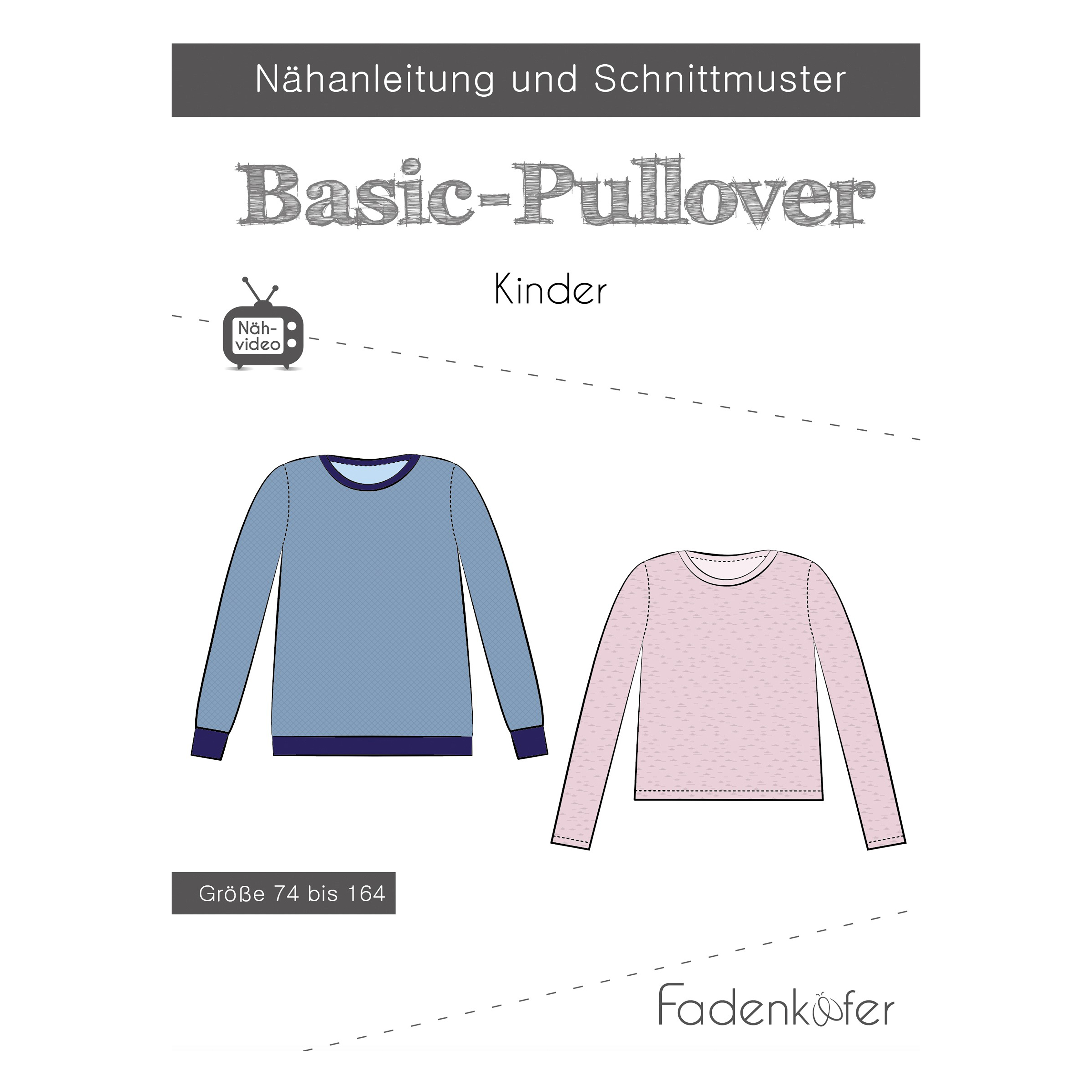 Papierschnittmuster Fadenkäfer® - Basic-Pullover Kinder