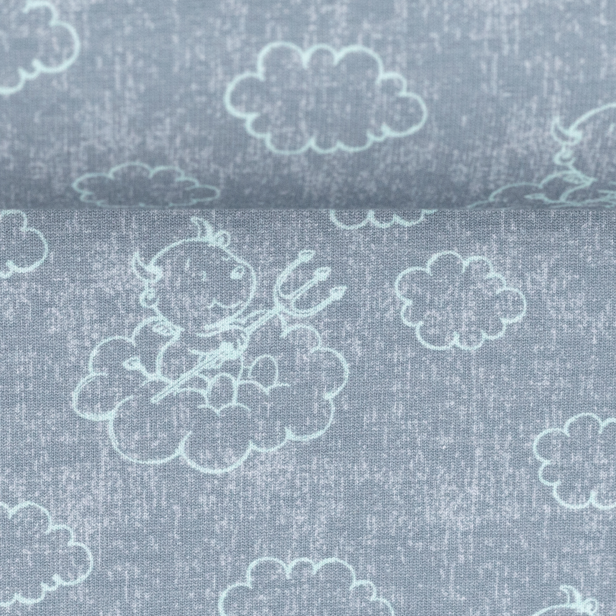 Jersey "Heavenly Friends" by Steinbeck - Wolken Teufelchen Mint meliert Jersey "Heavenly Friends" by Steinbeck - Wolken Teufelchen Mint meliert